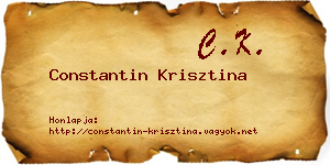Constantin Krisztina névjegykártya